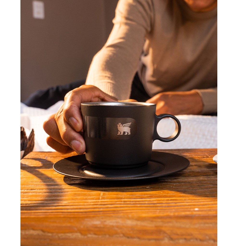 Caneca Daybreak Cappuccino com Pires Stanley Matte Black | 192ML