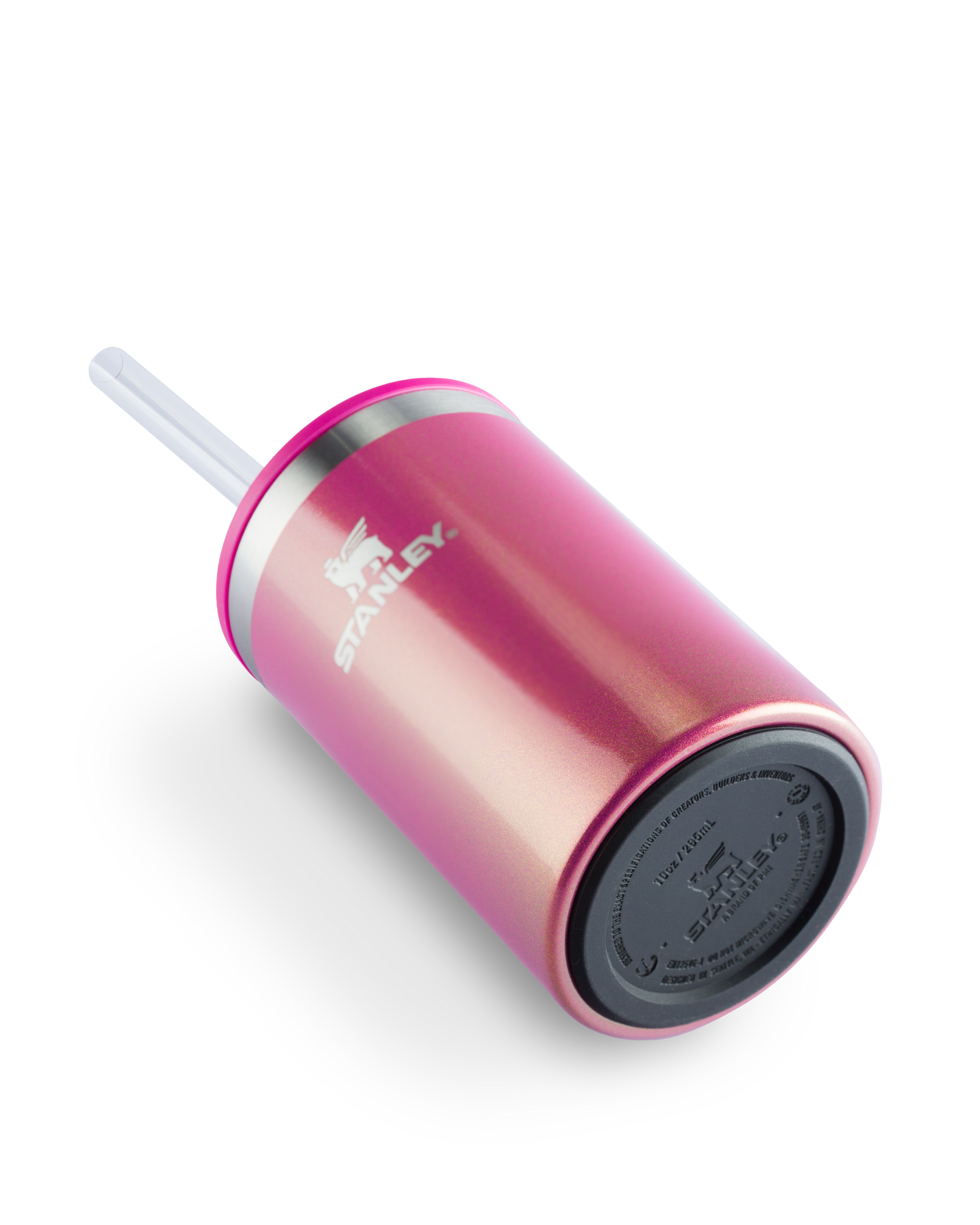 Can Cooler com canudo Stanley Dazzle Pink Shimmer | 296ML