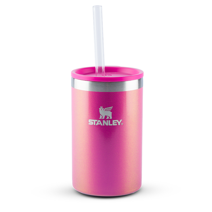 Can Cooler com canudo Stanley Dazzle Pink Shimmer | 296ML