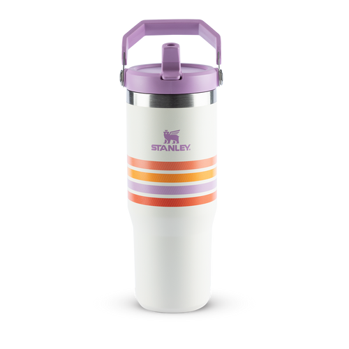 Tumbler Térmico Flip Straw Varsity Cream Lilac Stripes | 887ml